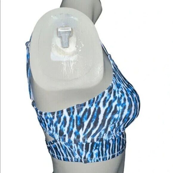 Jessica Simpson Sassy Safari Cami Bikini Top Navy Animal Print Cut Out Med NWT - Picture 5 of 8